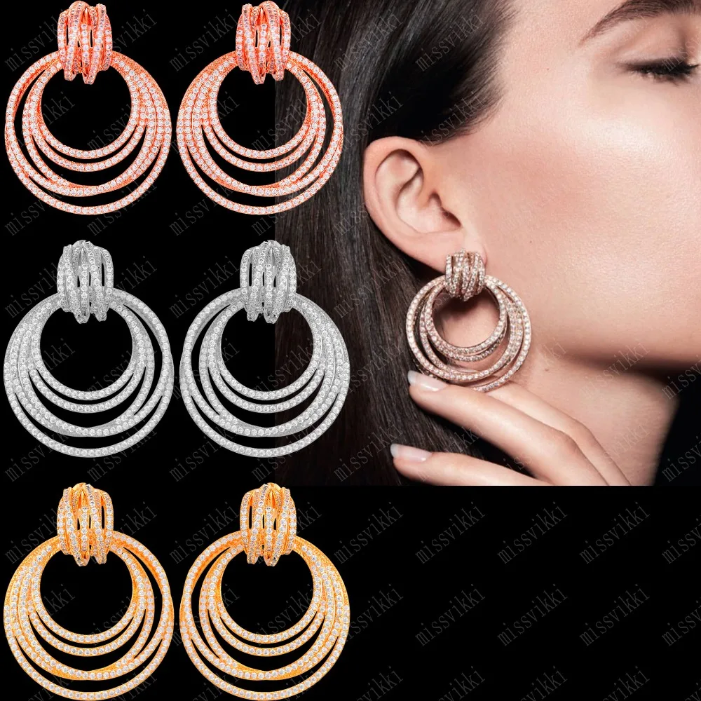 Missvikki Hot Charm Shiny Circle Earrings for Women Separable Style Noble Symbol Important occasion Essential jewelry