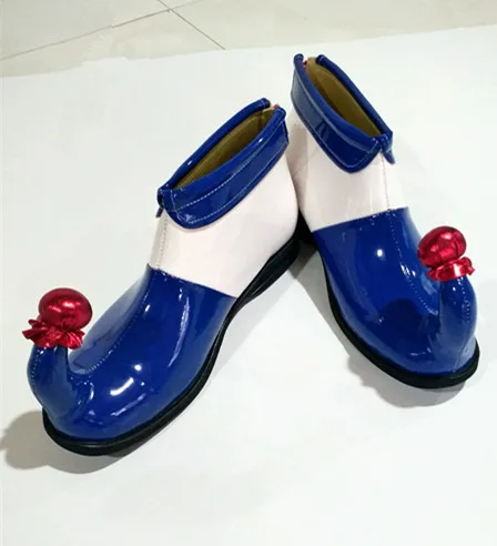 

blue white clown shoes funny clown boots halloween cosplay accessories festival cosplay shoes