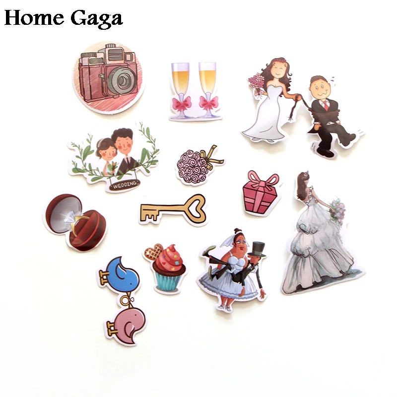 Homegaga 68 قطعة الزفاف موضوع 90s طباعة المنزل ديكور جدار دفتر الأمتعة محمول دراجة سكرابوكينغ الألبوم مائي ملصقات D1340