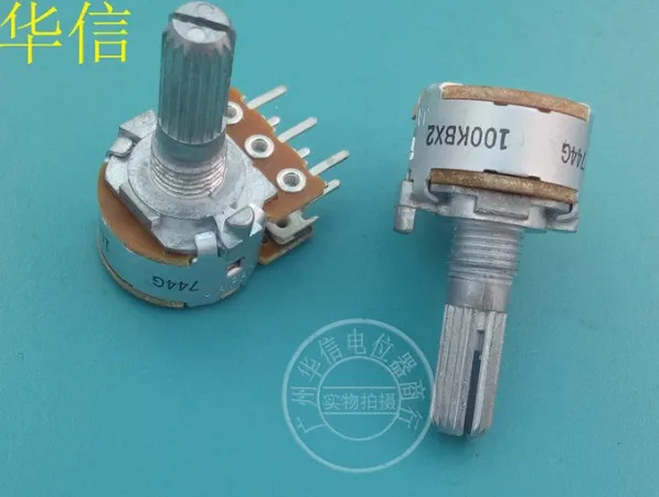 

[VK] Original Japan ALPS 16 type double dual potentiometer B10K B10KX2 10KBX2 B20K B20KX2 20KBX2 handle 20MM switch