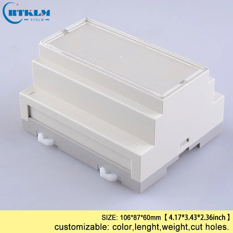 Din rail plastic enclosures small ABS junction box for electronic diy custom PLC housing for electronics project box 106*87*60mm