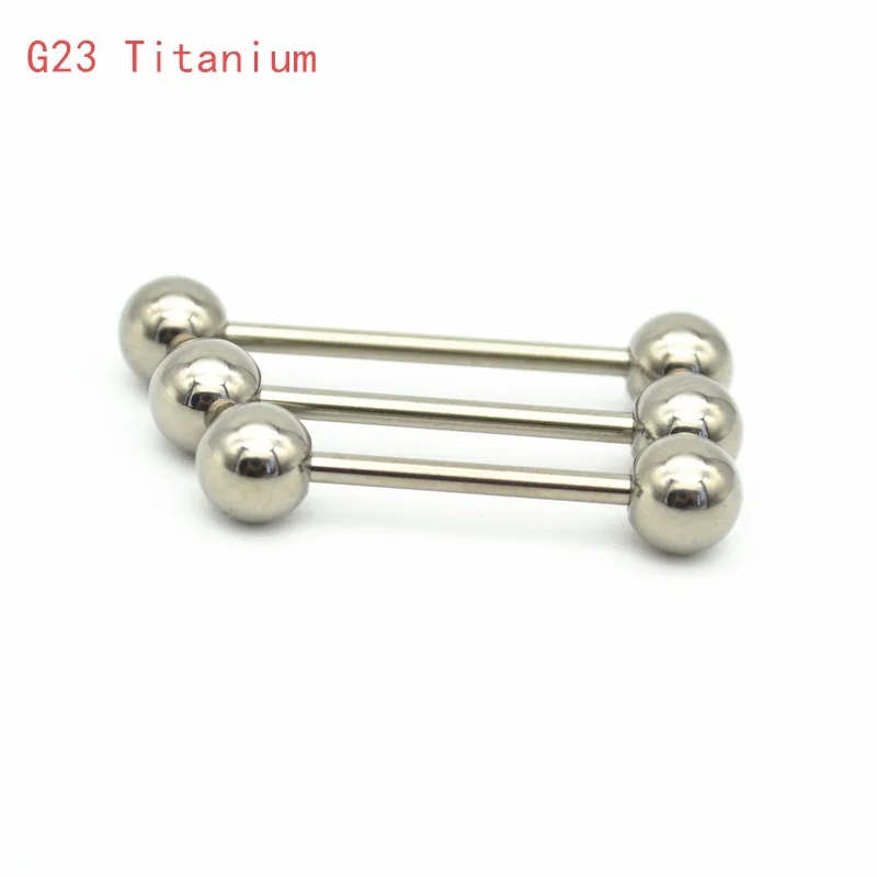 

30PCS Straight Barbell Tongue Bar Rings Grade 23 Titanium G23 Body Piercing Jewelry Fashion Stud 14G 16mm 19mm 21mm