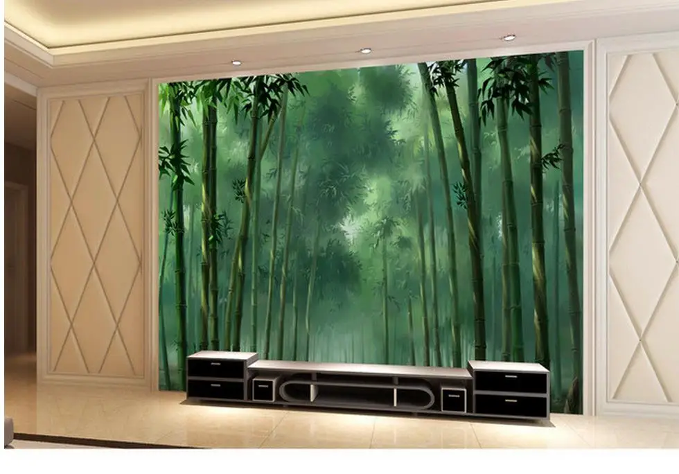 

Home Decoration 3d nature wallpapers Bamboo Painting Background Wall 3d bathroom wallpaper