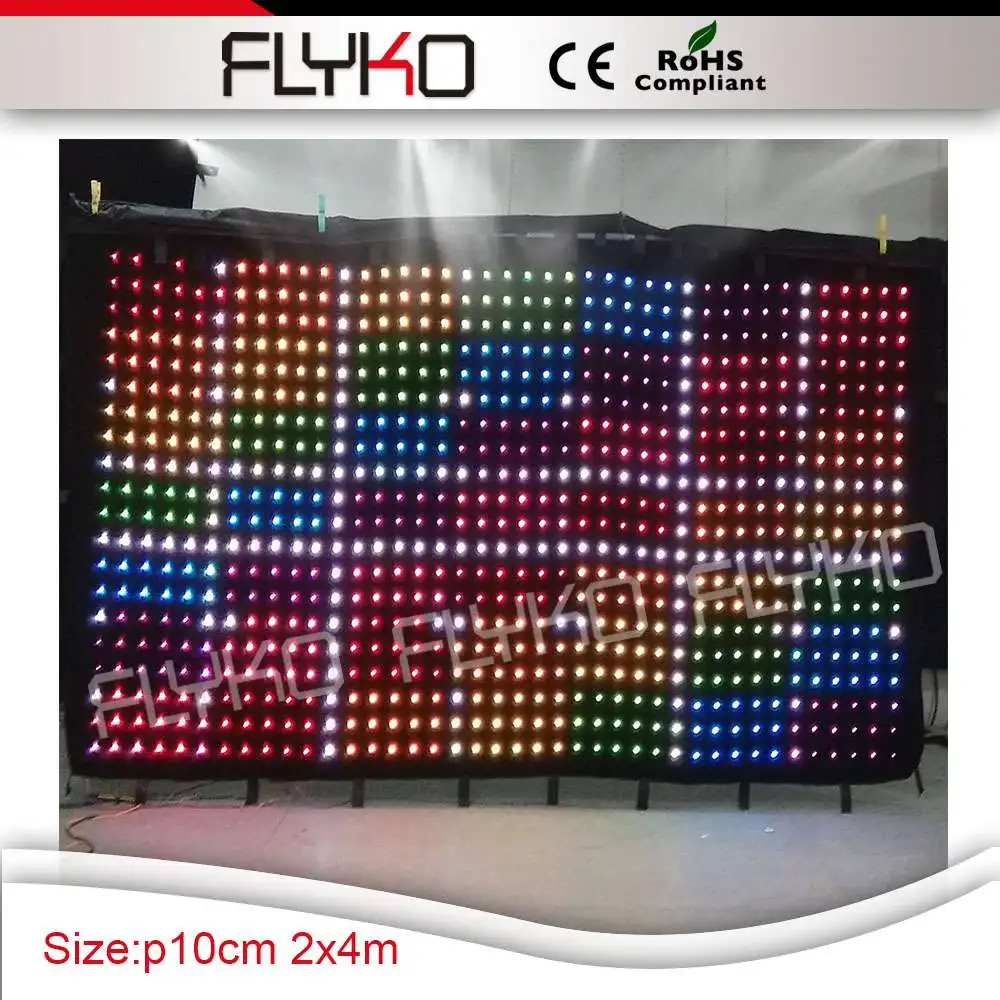 

used led screen p10cm led vision curtain fireproof, velvet night club curtains