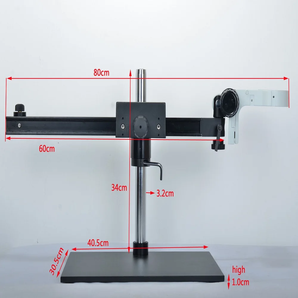 Heavy Duty 76mm Holder Boom Large Adjustable Stereo Microscope System Table Stand Long Arm