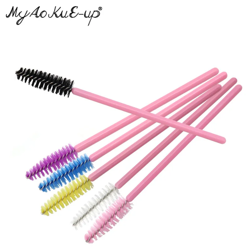 Brosse à cils de poulet, peigne pour les yeux, baguettes de mascara, applicateur de cils, microbrosse, fournitures d'extension de cils, outil de maquillage, 50 pièces