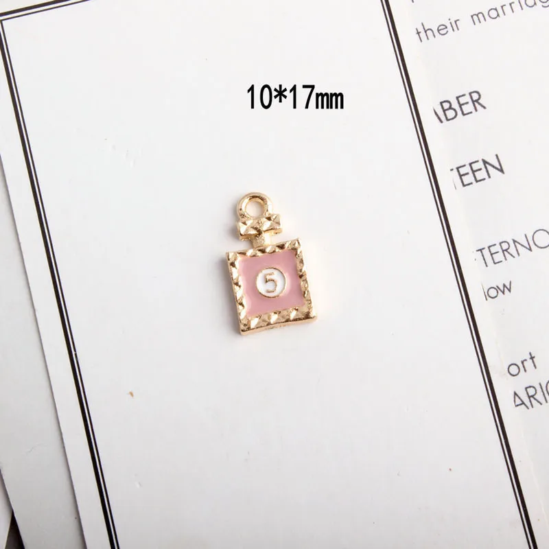 10 Stks/partij Olie Drop Parfumflesje Charms Metalen Hangers Earring Enamel Charms Fashion Sieraden Accessoires YZ248