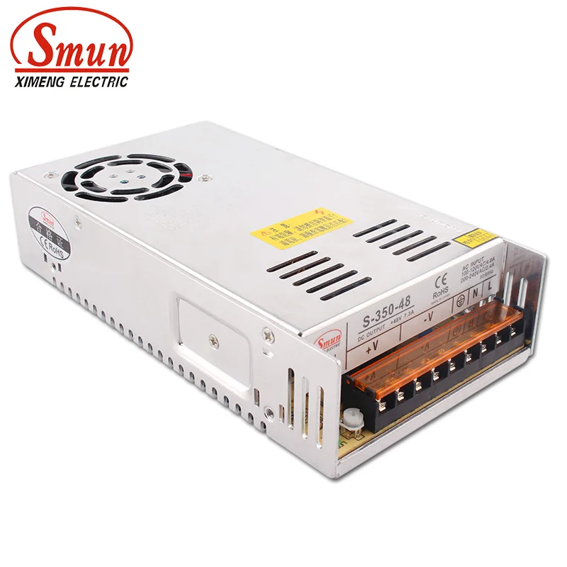 

SMUN S-350-48 110VAC/220VAC до 350W 48V 7.3A импульсный источник питания SMPS для сети и связи