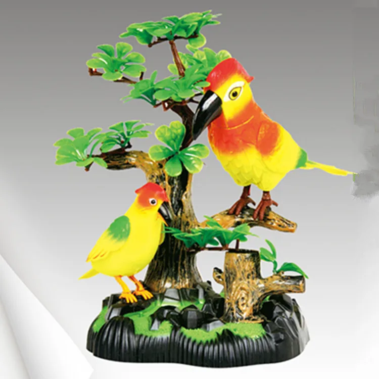 creative sound control parrot two sounds birds 16x12x16cm model ornament ,home garden decoration gift a2112