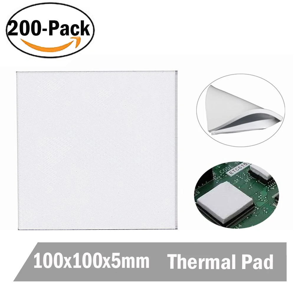 

200PCS 100x100x5mm CPU Heatsink Pad Cooling Conductive Silicone Pad Thermal Pad GPU Conductive Silicone Pad