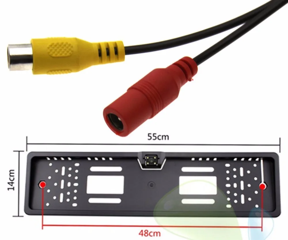 Podofo Car Rear View Camera, Matrícula Frame, à prova d'água, Auto, Backup reverso, Câmera de Estacionamento, UE, Europeia