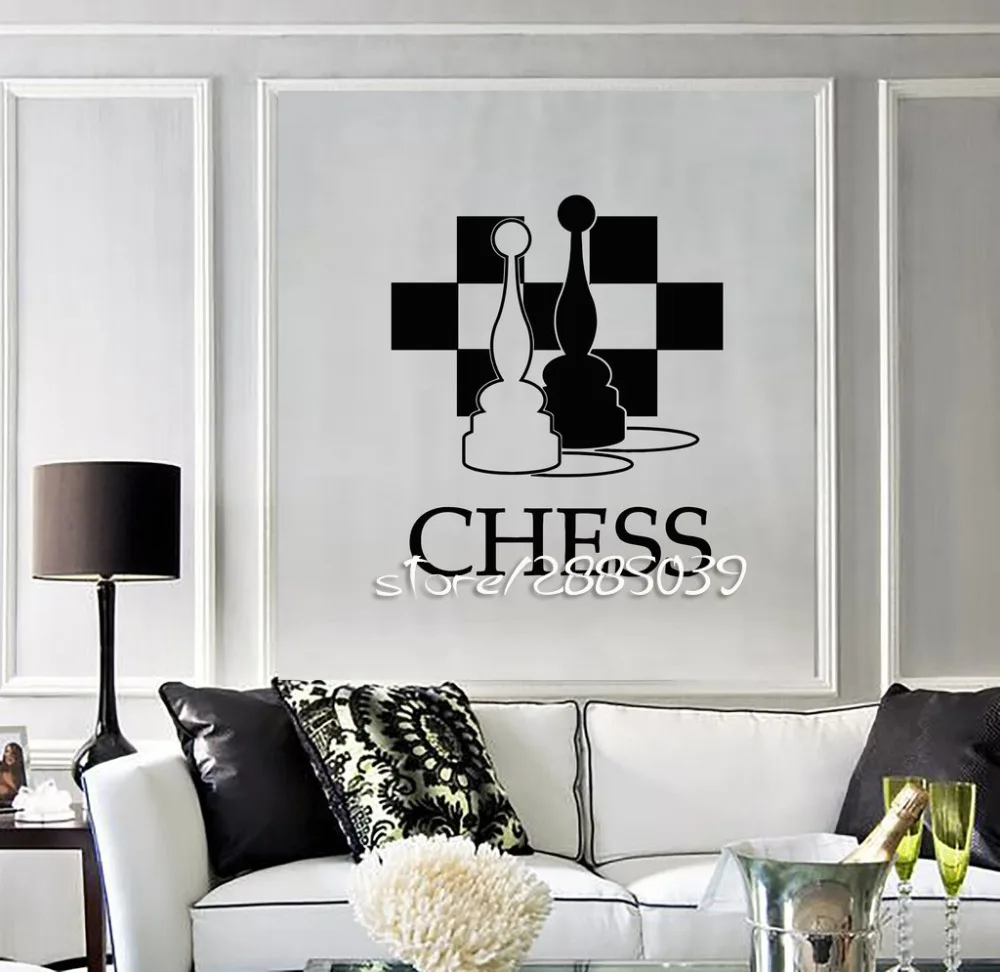 Chess Piece Club Chessboard Wall Stickers Nontoxic PVC Wall Decal High Quality Hot Selling Wallpaper New Arrivals Mural SA918