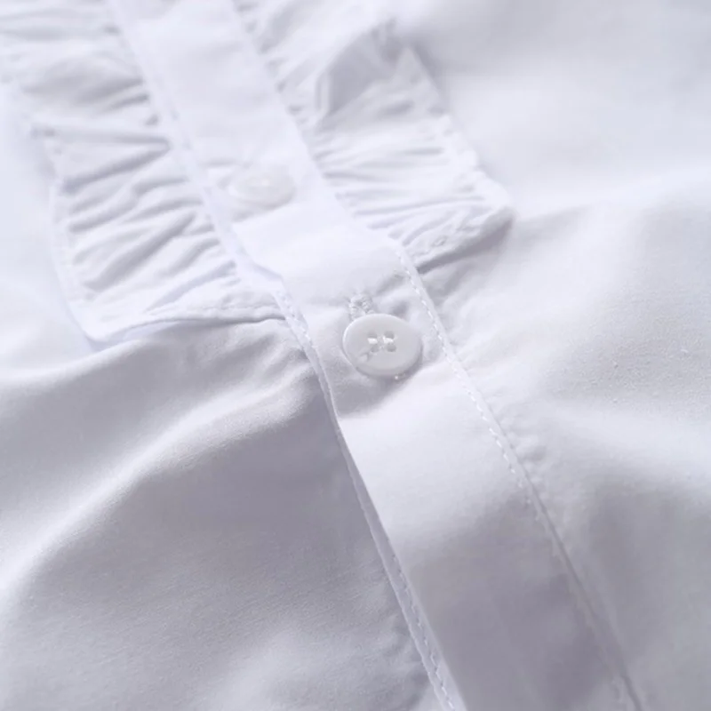 new summer spring girls lace cotton solid White baby kids girls Blouse white shirts with long sleeves for children girls
