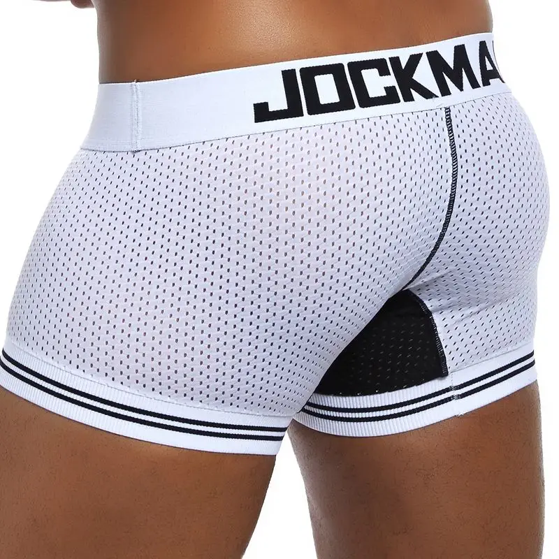 JOCKMAIL Men Underwear Boxers Nylon mesh breathable Cuecas Boxers fitness youth underwear big boy Wear men boxer Elastic legs