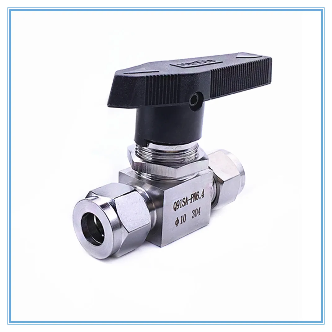 Stainless Steel SS 304 Hydraulic pipe Ball Valve Female For tube-line and pipeline Tube OD 3MM 4MM 6MM 8MM 10MM 12MM