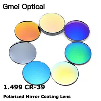 Gmei óptico 1,499 CR-39 índice estándar espejo de resina revestimiento colorido gafas de sol polarizadas para miopía lentes ópticas graduadas