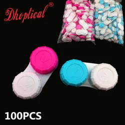 100 Pcs Contact Lens Case Colorfull Case  L R Blue and Red Contact Accessories By Dhoptical