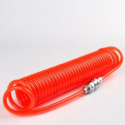 Air Compressor Hose 6M PU pipe Pneumatic Components Spring Tube Portable Coupler PP20+SP20