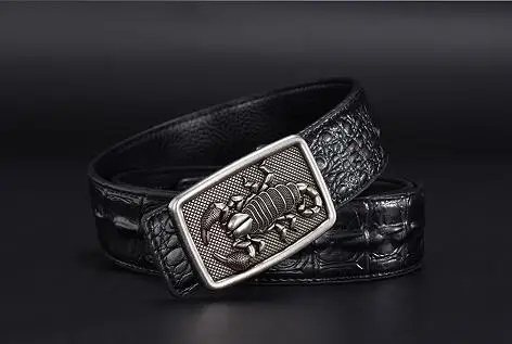 Men's belts, scorpion buckles, Wolf buckles, five-pointed star buckles, smooth buckles, and high-quality crocodile belts.