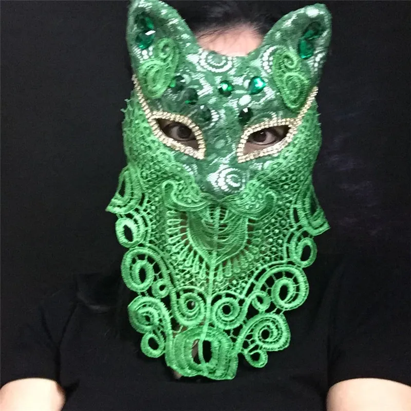 Dziewczyny maski Cosplay wenecja Fox kot i kobiety Bar klub nocny maski do wykonywania pokaż dorosłych do makijażu na imprezę nosić koronkowa maska B-9476