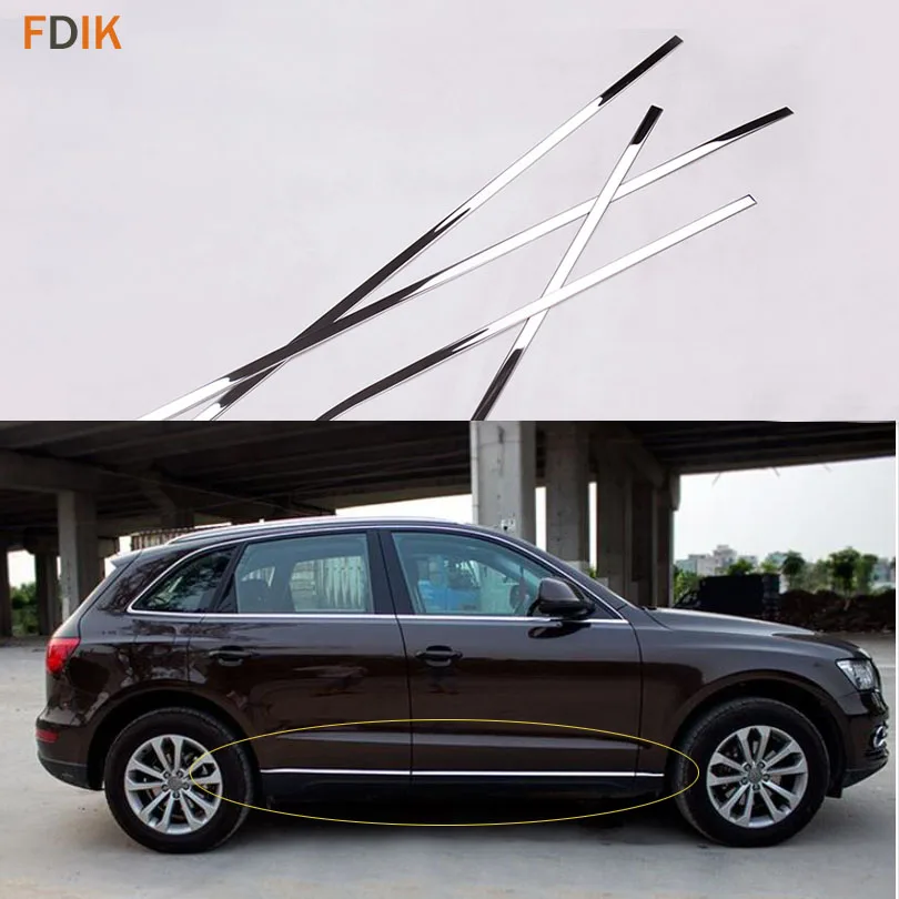 

6pcs Chrome Body Door Side Molding Trim Strip Overlay Cover Garnish Protector for Audi Q5 2009-2016