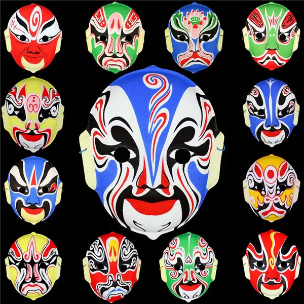 Free Shipping 20pcs/lot Wholesale Peking Beijing Opera Masks Halloween Horror Prank Joke Chinese Traditional Party Supply Gifts