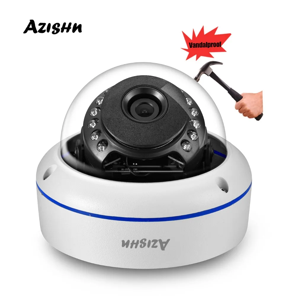 

AZISHN Vandalproof H.265 2MP 1080P real time 25fps IP Camera Security HD PTP Alert 15IR metal waterproof CCTV Camera XMEye