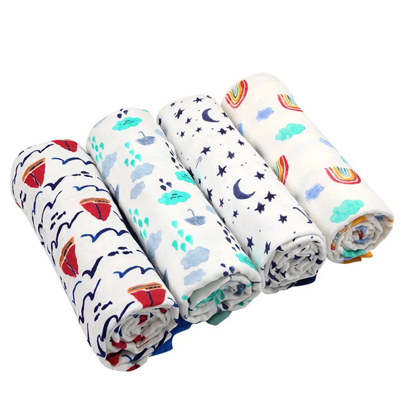 

2 Layers Baby Blanket For Newborns Bamboo Fiber Cotton Muslin Swaddle For Infant Baby Bedding Sheet Play Mat For Kids Bath Towel