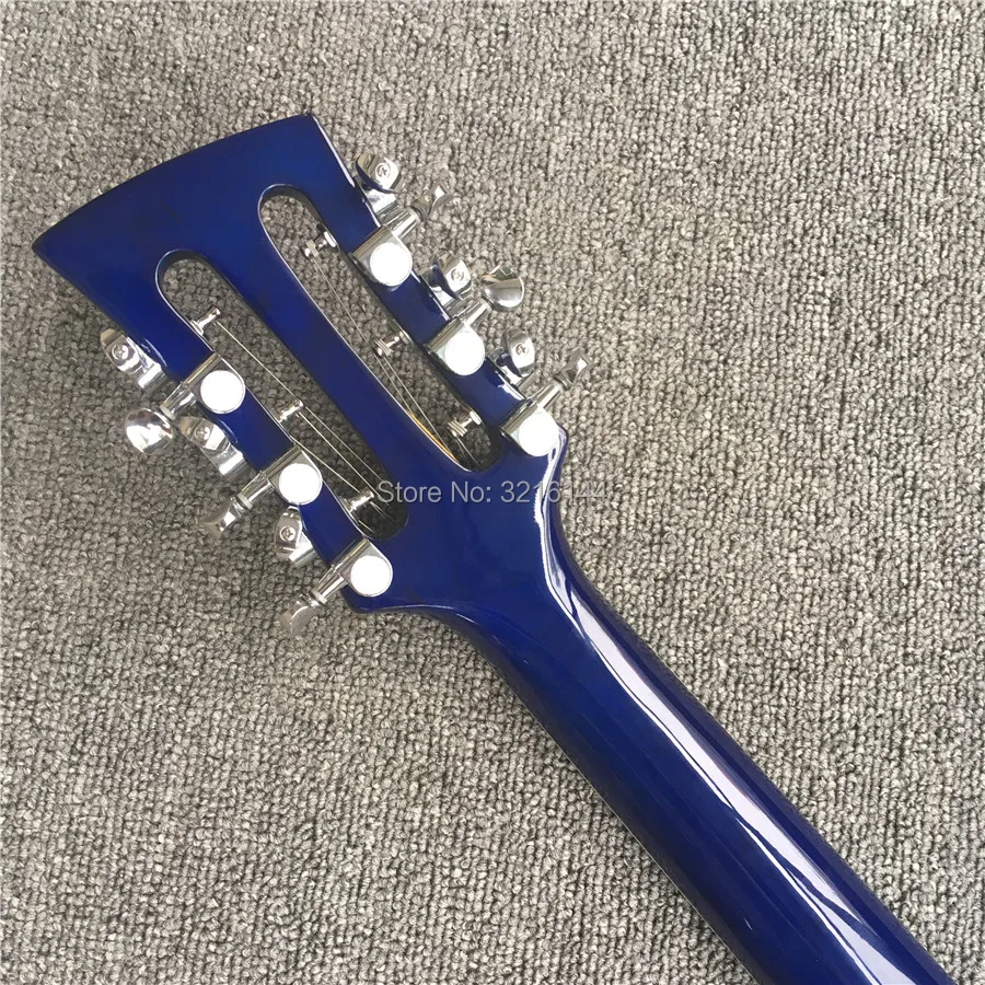 RICK – guitare électrique à 12 cordes avec bouclier bleu doré, vente en gros et au détail en usine, image réelle