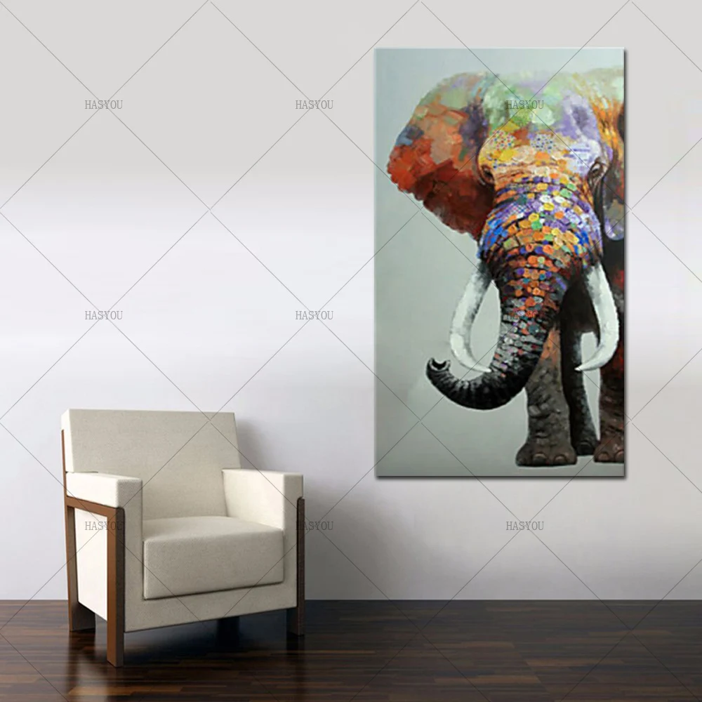 

pop art elephant handpainted Oil Painting modern Animal Handmade Picture on Canvas for living room Home Decor as chritmas gift