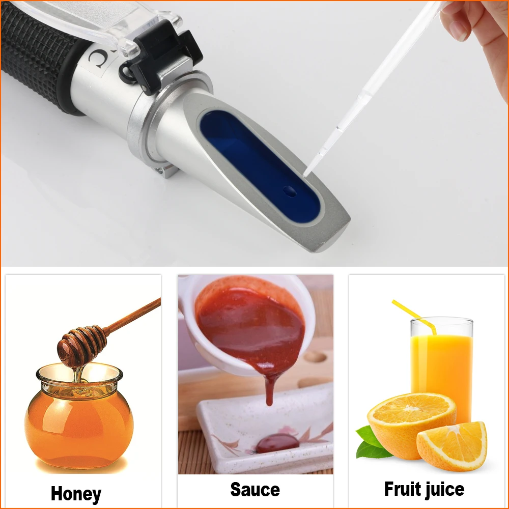 RZ Refractometer Sugar Meter 0-90% Brix RHB-90ATC Handheld Brewing Auto Refractometer Fruit Sauce Meter Sugar Refractomer