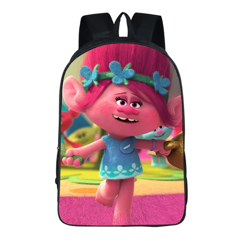 Mochila Infantil de dibujos animados para niños de 7 a 13 años, de 16 pulgadas de Trolls morral, Mochilas escolares para niñas