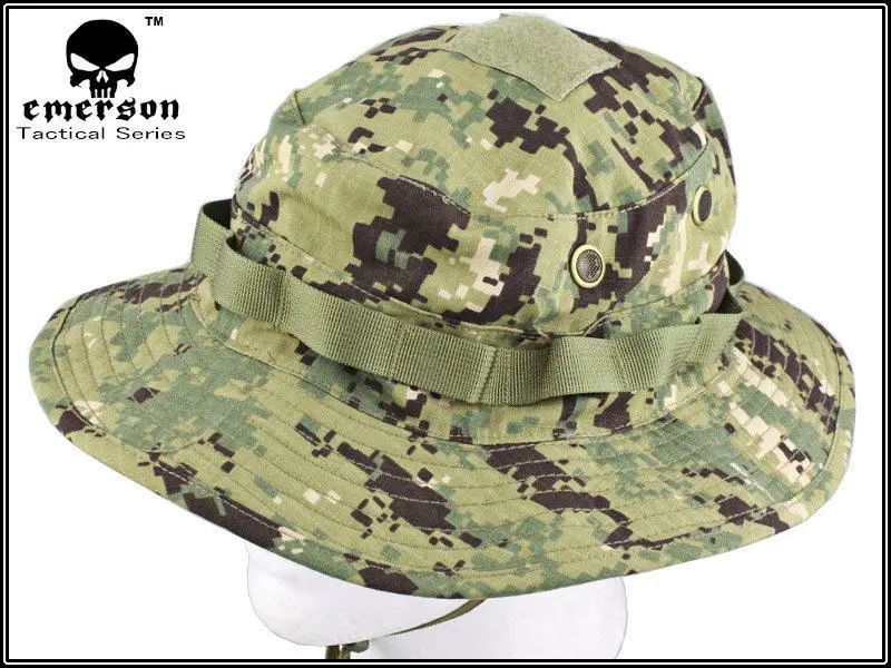 EMERSON Boonie sombrero táctico Woodland Marpat, tela de rejilla antiarañazos, sombrero de camuflaje AOR2, gorra de caza EM8740