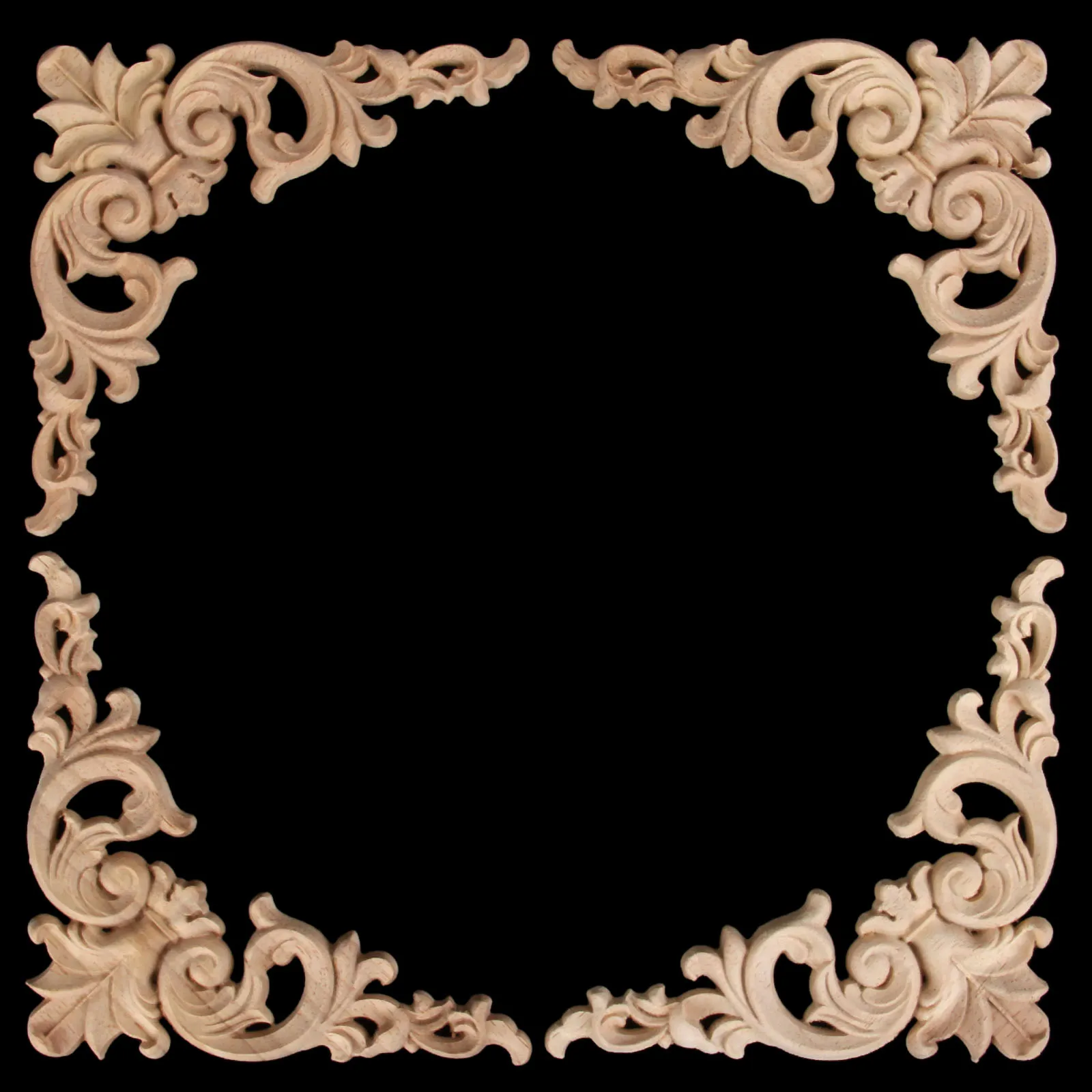 1Pc Woodcarving Decal Corner Applique Frame Door Decorate Wall Doors Furniture Decorative Figurines Wooden Miniatures