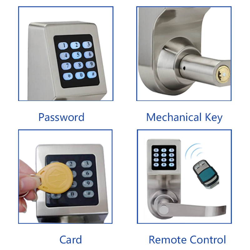 Imagem -03 - Lachco Esconder Chave Digital Teclado Fechadura da Porta de Controle Remoto Mais Senha Mais Cartão Chave Mola Parafuso Inteligente Bloqueio Eletrônico L16086bsrm