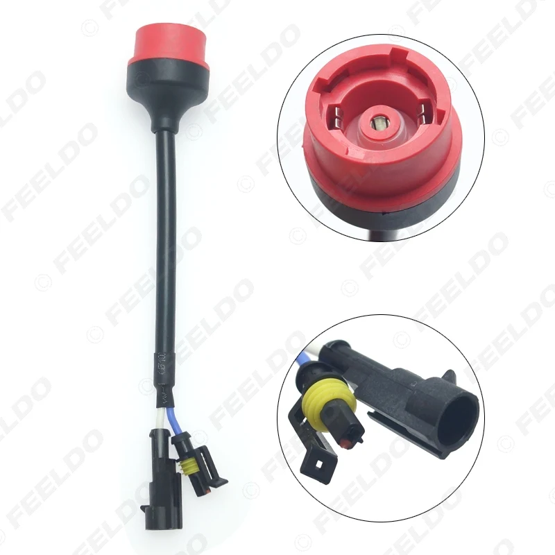 FEELDO 1PC Car D2S D2R D2C D4S Headlight Socket Wiring Harness AMP Wire Relay Connector HID Ballasts Bulb Light Adapter #CA5996
