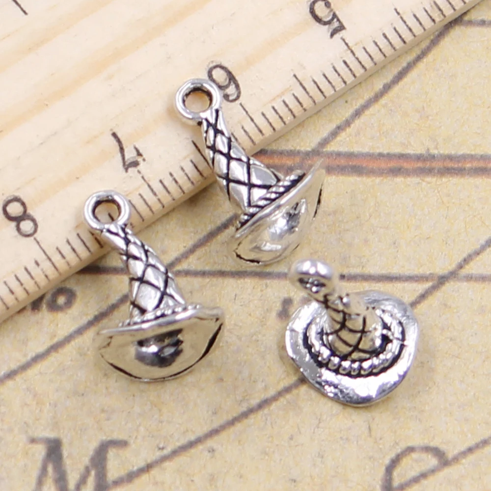 20 sztuk Charms magik magiczny kapelusz 15x11x10mm antyczne srebro kolor wisiorki tworzenia ręcznie robiona biżuteria DIY fabryka hurtownie