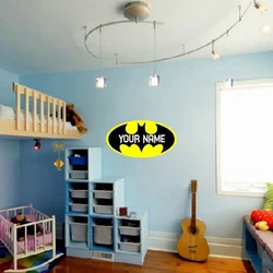 Personalized Hero Loge vinyl wall sticker , Hero Monogram Wall Decal With Boys Name Bedroom Vinyl Decor