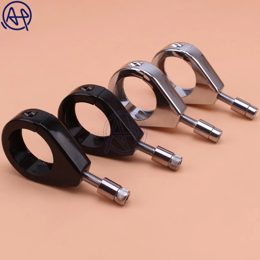 2pcs Aluminum Motorcycle Turn Signal Mount Bracket 39mm Fork Tubes Relocation Clamp Chrome/Black For Harley