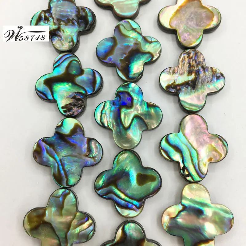 Beautiful jewelry New Zealand Abalone Shell Four Leaf Clover Art Women Men Spacers Loose Beads  15