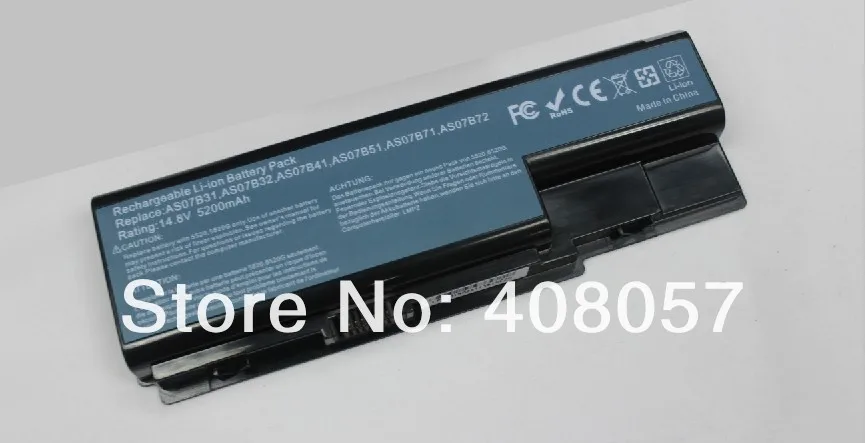 Laptop Battery For ACER Aspire 5520 5530 5530G 5920 5920G 5930 5930G AS07B31 AS07B32 AS07B41 AS07B51 AS07B52 8Cell 5200mAh