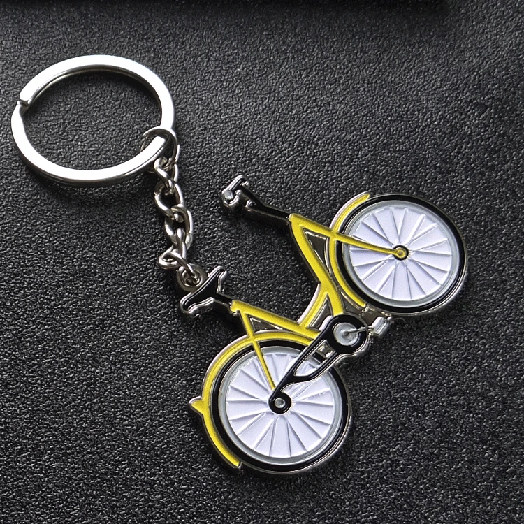 New Yellow bicycle Key chain men fashion Creativity Metal Car Key Ring Women Bag charm key holder Best gift Jewelry K1971