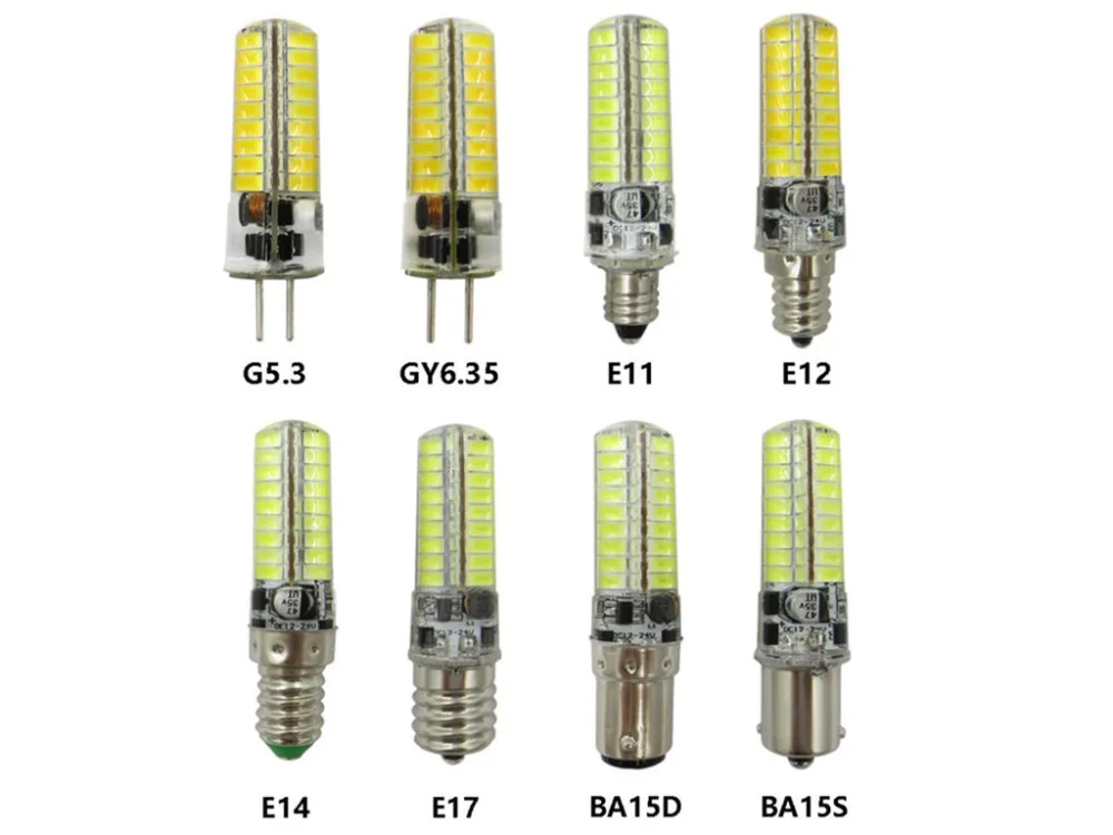 LED E11 12V E12 DC24V E14 AC12V E17 DC12V GY6.35 DC24V G5.3 BA15D AC12V E11 DC12~24V gu5.3 5730-72SMD E17 DC24V E14 Silicone led