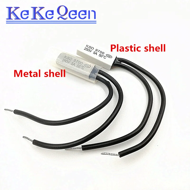 KSD9700 2A 250V 40~150 Degree (N.C.) Normally Closed/ Open TB02 Plastic Temperature Switch Bimetal Disc Thermostat Protector