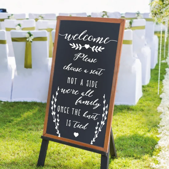 Creative Stickers For Wedding Decor Please Choose a Seat Lettering Vinyl Wall Sticker Welcome Sign Board Removable Decals AZ434