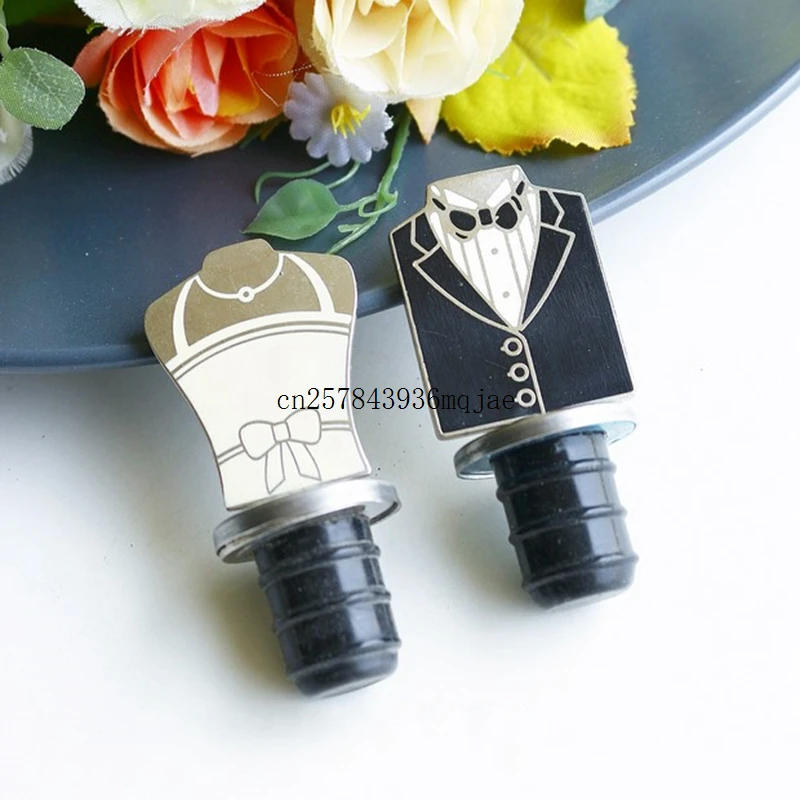 100pairs Bride and Groom Bottle Stoppers Wedding Party Favor Gifts and Giveaways for Guests ''I Do!I Do!