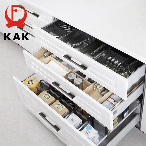 Imagen 2 del producto KAK-tiradores de armario negros, tiradores de armario de cocina de estilo americano de aleación de aluminio sólido, perillas de cajón, herrajes para muebles