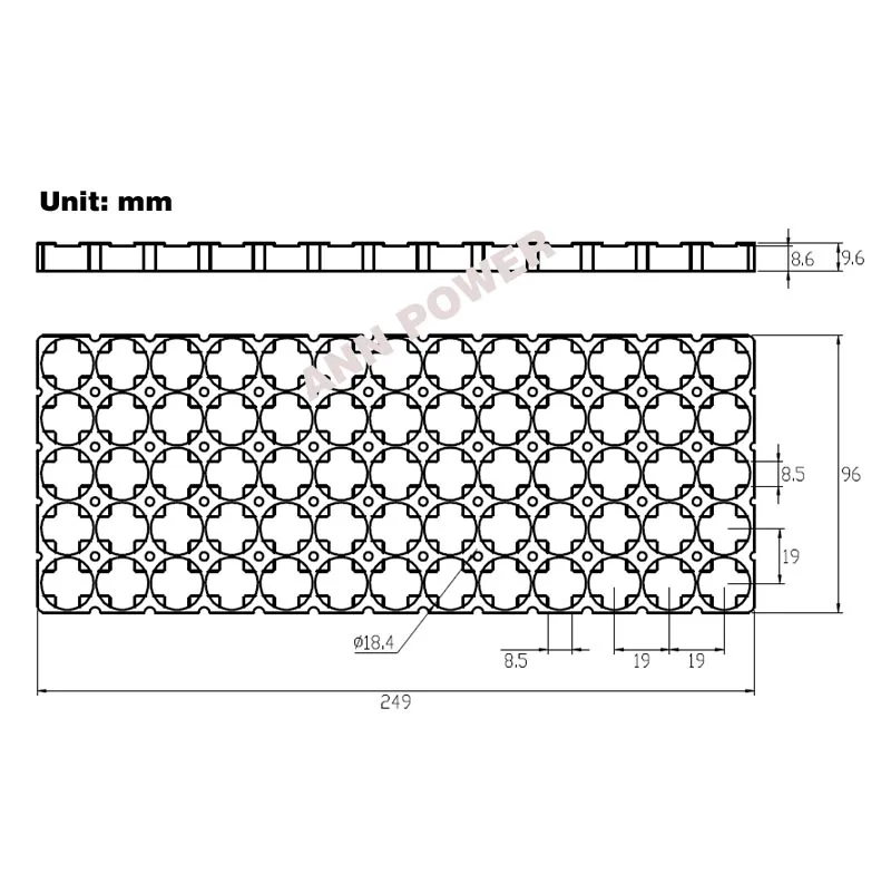 5*13 (5P13S) 18650 battery holder and pure nickel For 13S 48V 10Ah 15Ah lithium battery pack 5P13S holder Factory direct supply