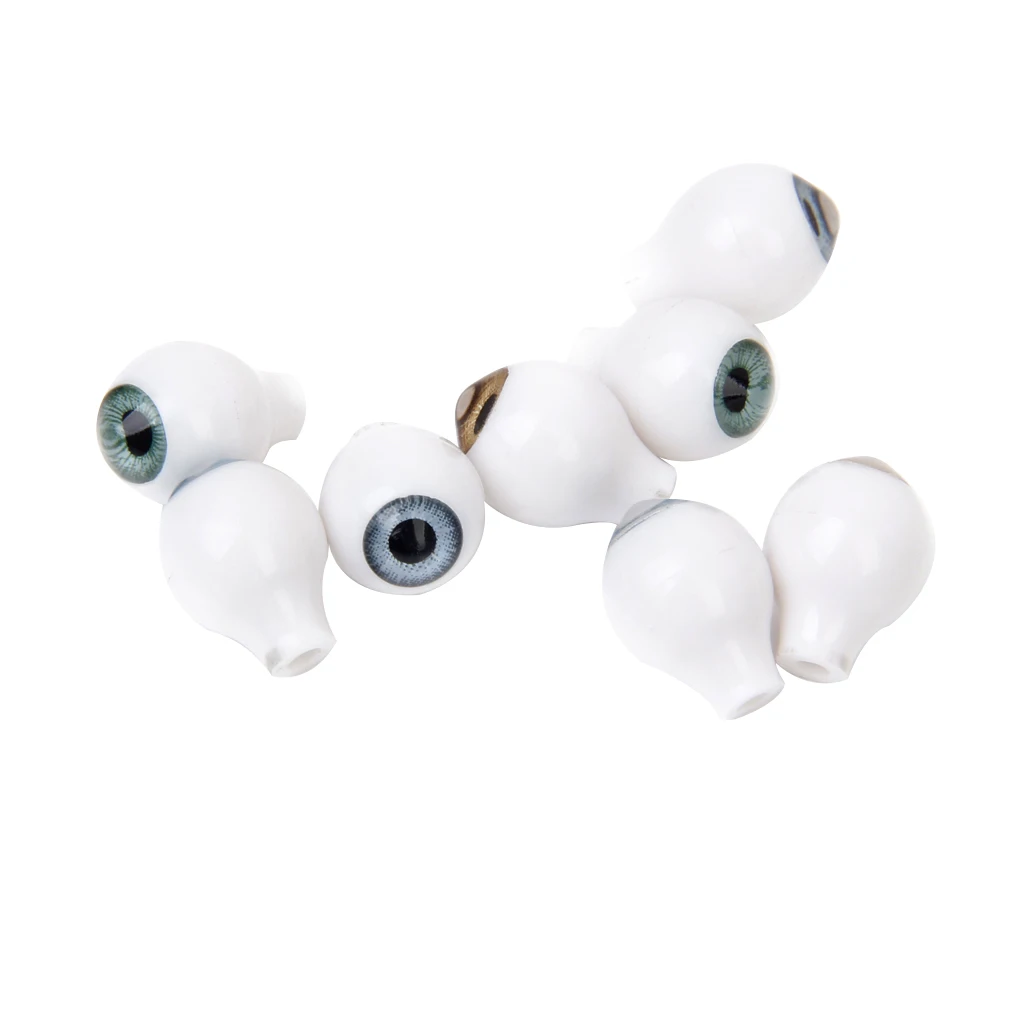 Pak Van 4 Pairs Ronde Acryl Doll Eyes Oogappels 8 Mm Bruin Blauw Groen Tan