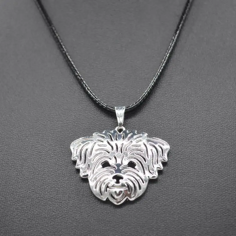 Women\'s Pet Bichon Frise Necklaces Jewelry Coton de Tulear Pendant Necklaces Rope Chain Dog Necklace